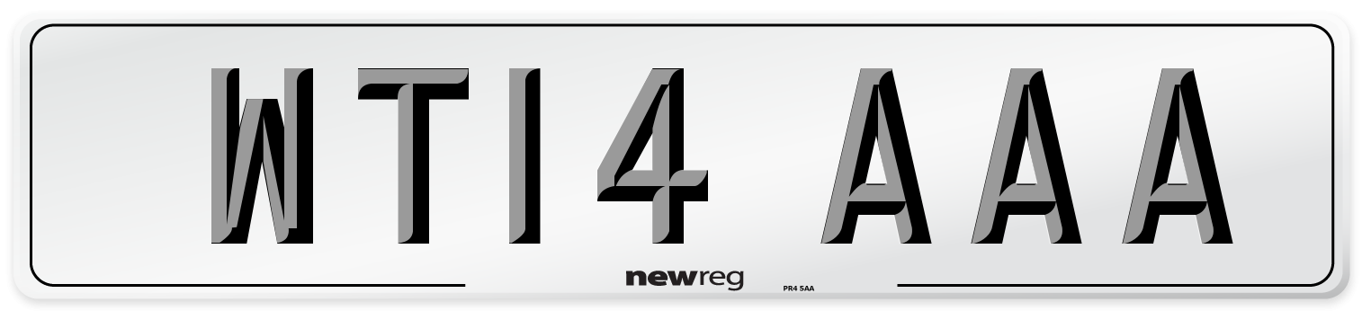 WT14 AAA Number Plate from New Reg